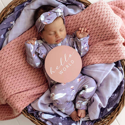 Snuggle Hunny - Swan Lake Organic Growsuit with Frill