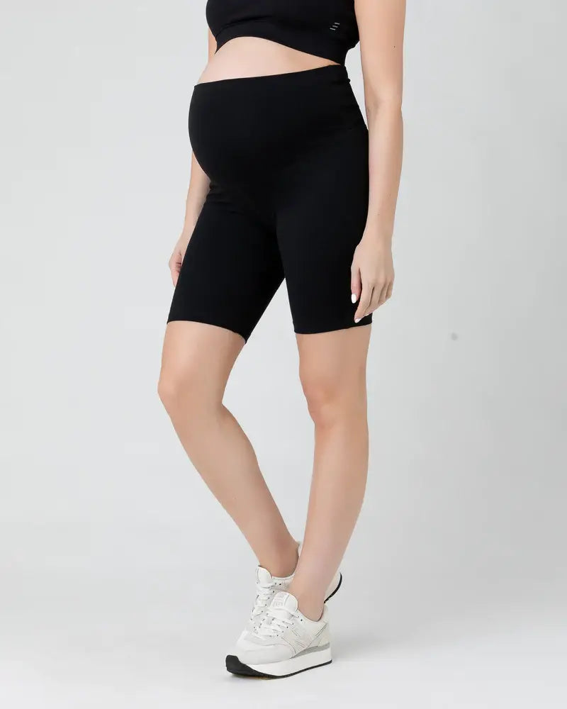 Ripe Maternity - Over Tummy Bike Short  Black