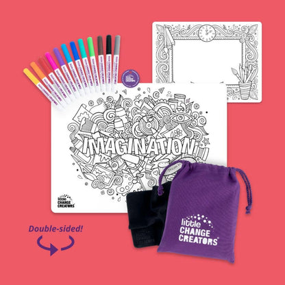 Little Change Creators - IMAGINATION | Reusable Double-sided Colour + Draw Doodle Mat
