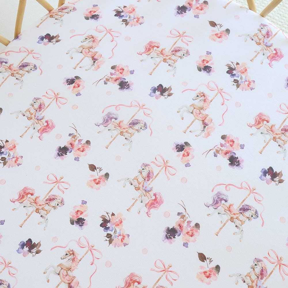 Snuggle Hunny - Carousel Organic Bassinet Sheet / Change Pad Cover