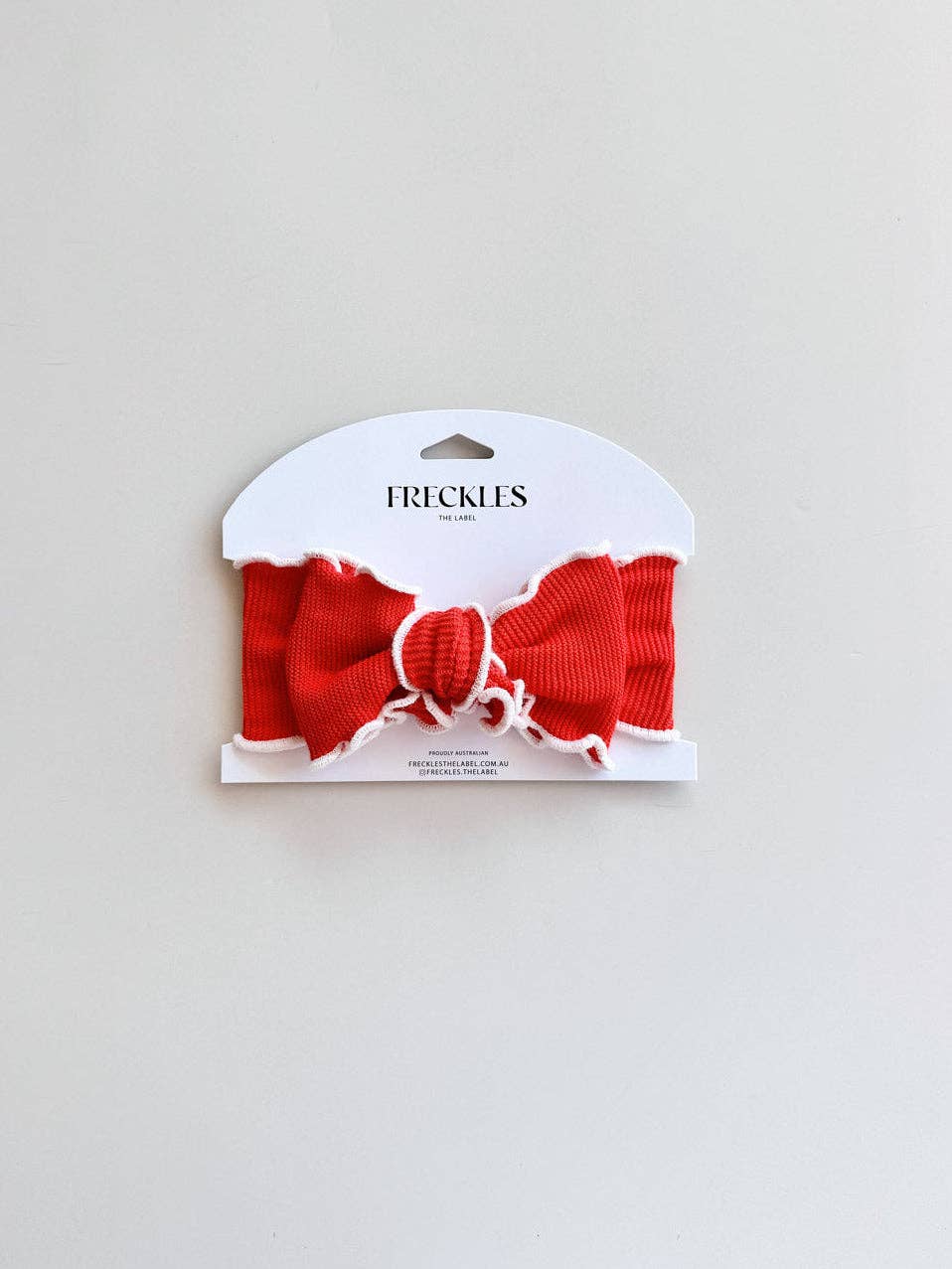 FRECKLES the label - Pre-Order Knit Frill Baby Headband | Winterberry/Snow