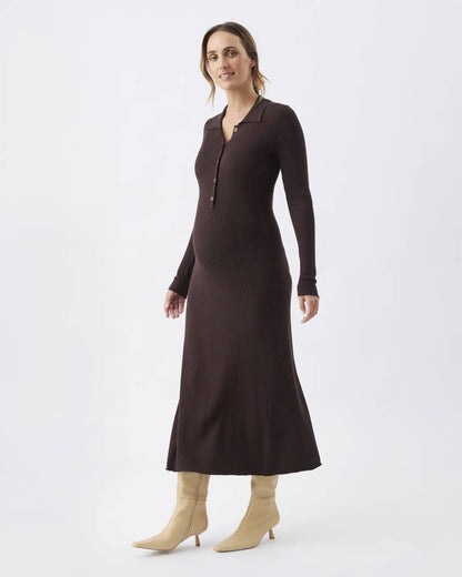 Ripe Maternity - Hollie Polo Knit Dress Cocoa