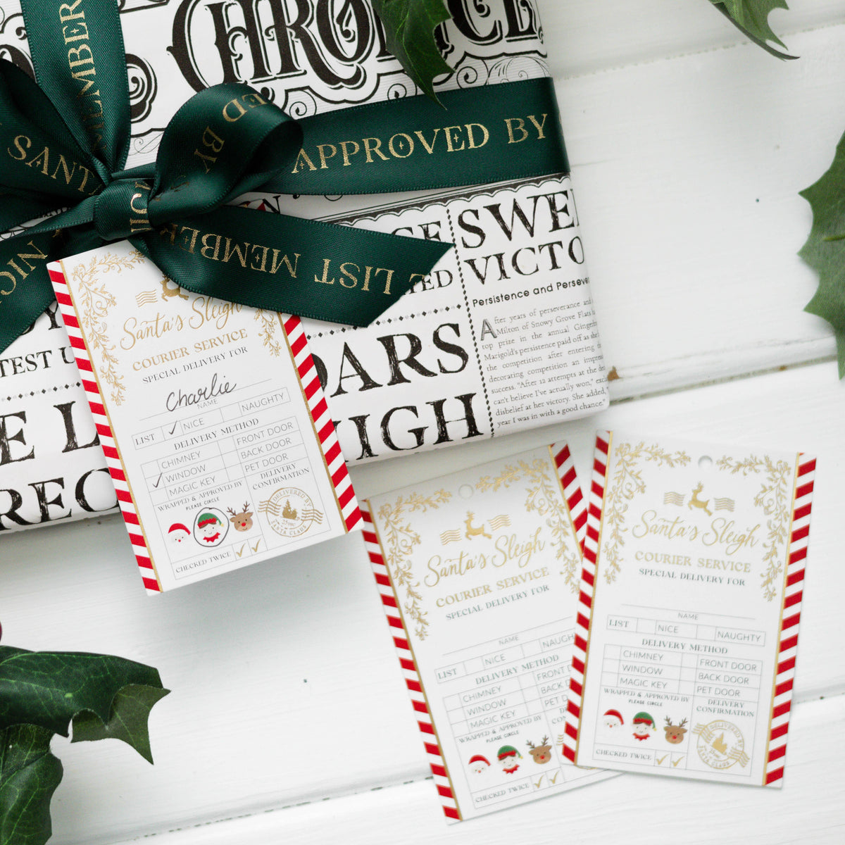 Black Bow Studio - Santa's Sleigh Express Christmas Gift Tags - Set of 6