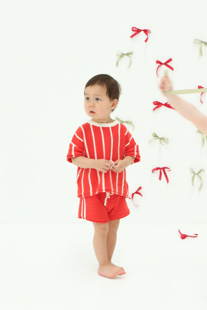 FRECKLES the label - Pre-Order Retro Stripe Knit SET | Winterberry