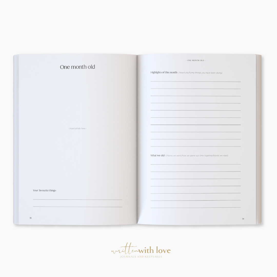 Written With Love - Baby Memory Book with Keepsake Box - Peony Pink