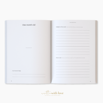 Written With Love - Baby Memory Book with Keepsake Box - Peony Pink