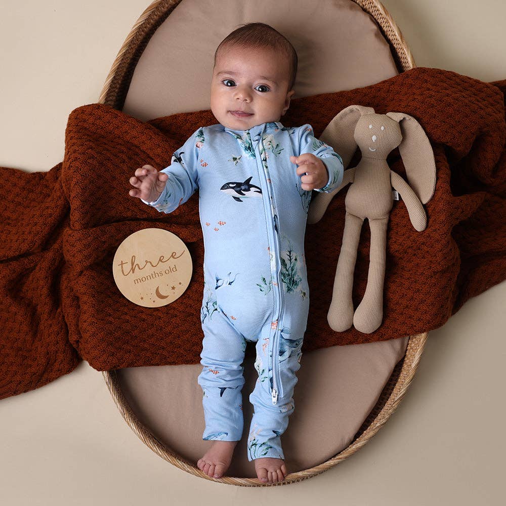 Snuggle Hunny - Blue Ocean Organic Snugglesuit Convertible Romper