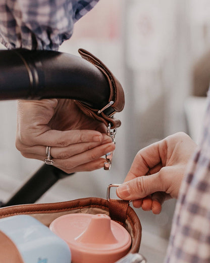 OiOi - Signature Pram Caddy - Tan Vegan Leather