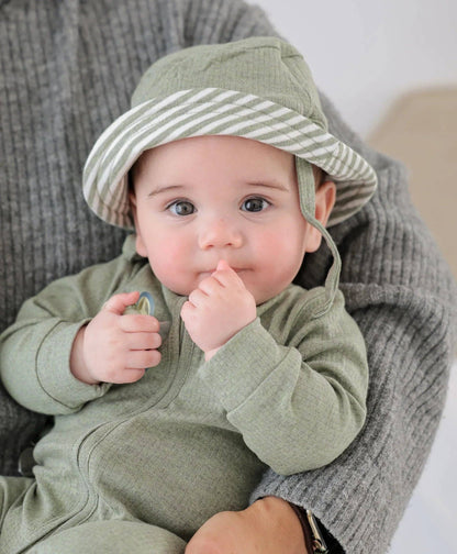 Lūmmi in Colour Babywear - Organic Cotton Bucket Sun Hat - Forest Green