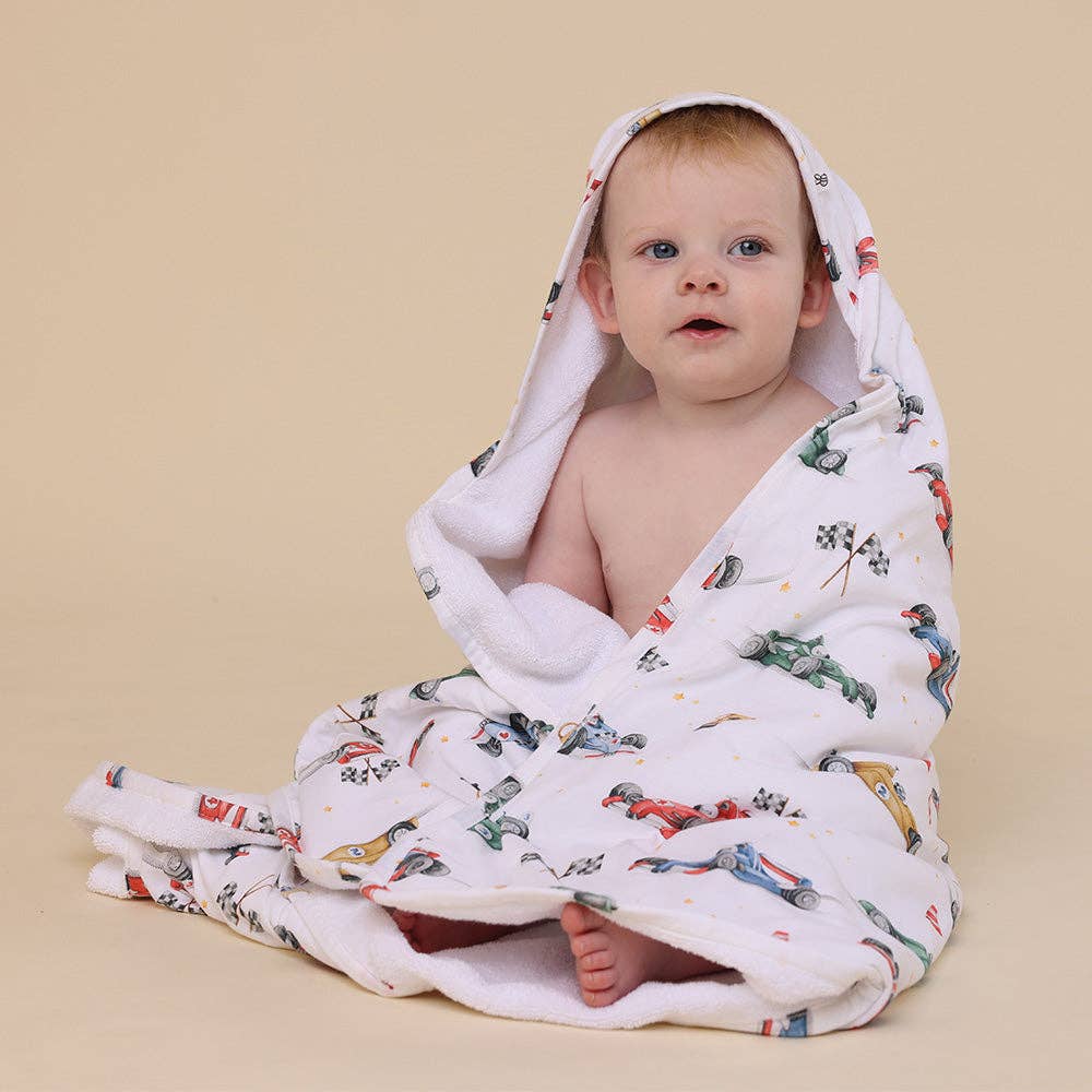 Snuggle Hunny - Little Racers Organic Hooded Baby Towel