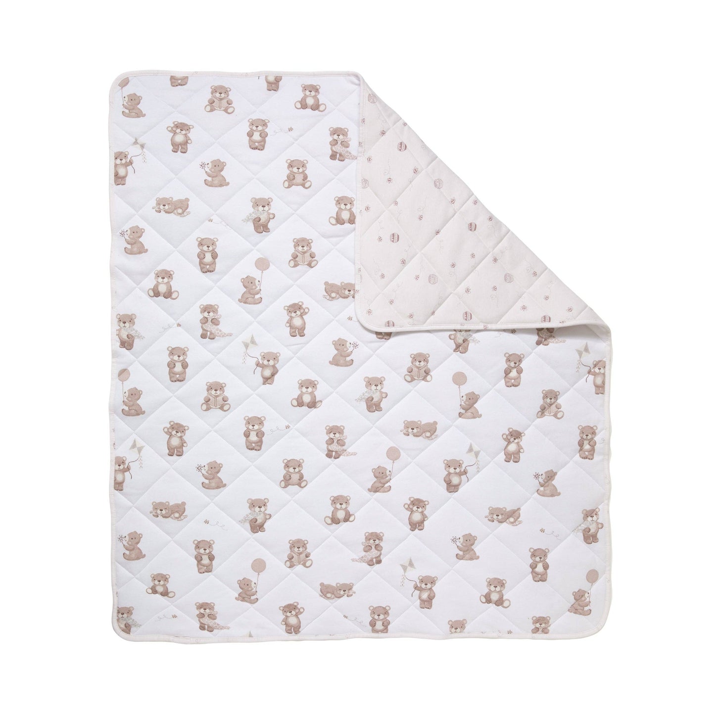 Living Textiles - Reversible Organic Jersey Cot Comforter - Cuddly Bear