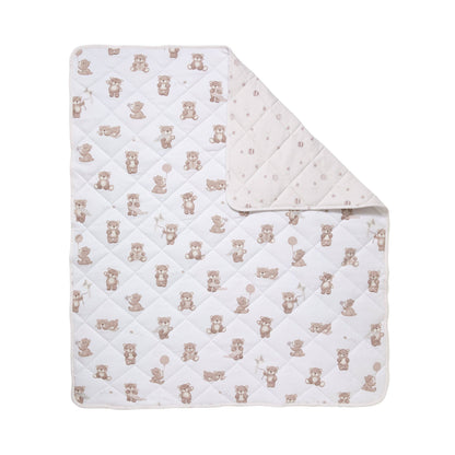 Living Textiles - Reversible Organic Jersey Cot Comforter - Cuddly Bear