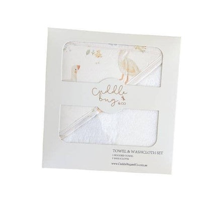 Hooded Towel & Wash Cloth Set Goosey Gander