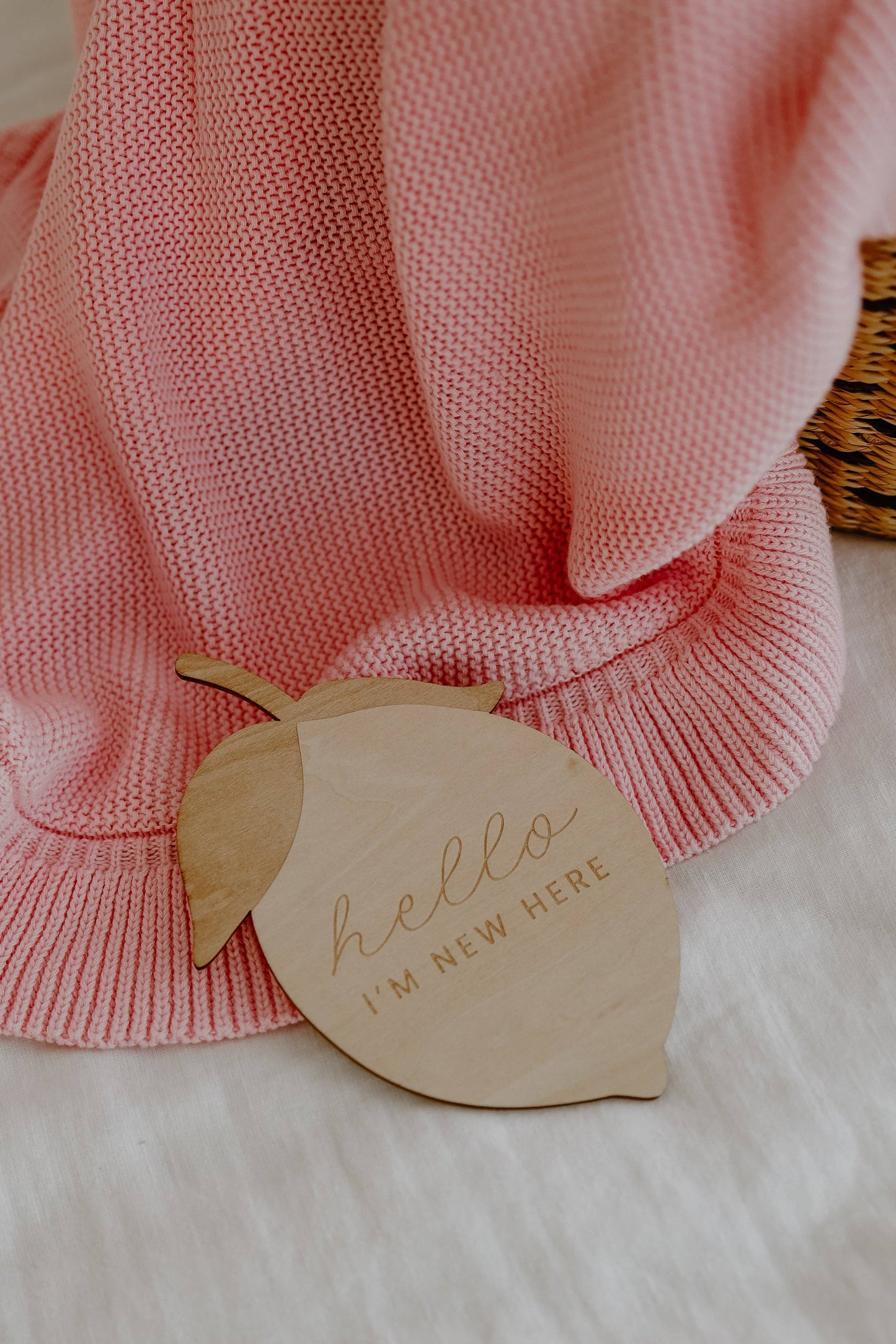 The Beige Collective - Hello I'm New Here Reversible Lemon Announcement Plaque