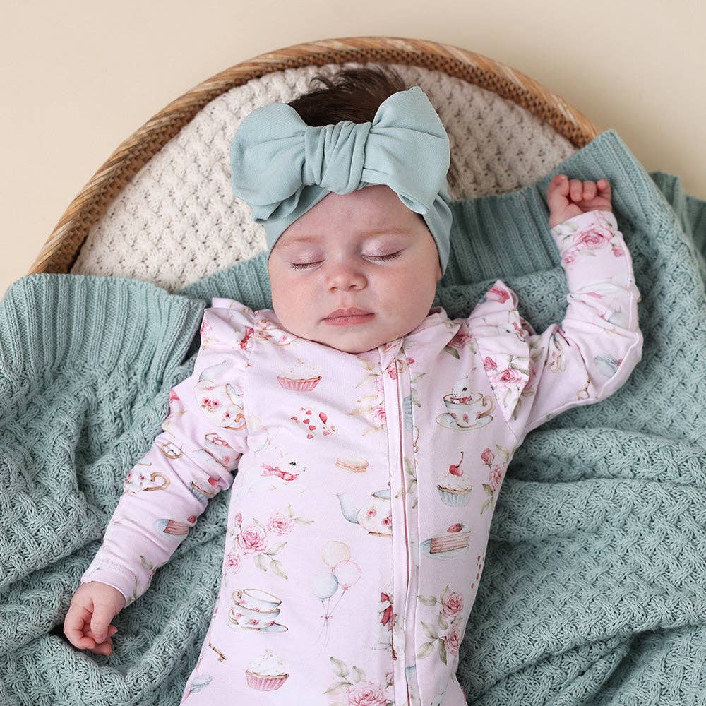 Snuggle Hunny - Sage Organic Oversized Bow