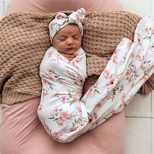 Snuggle Hunny - Camille Organic Jersey Wrap & Topknot Set