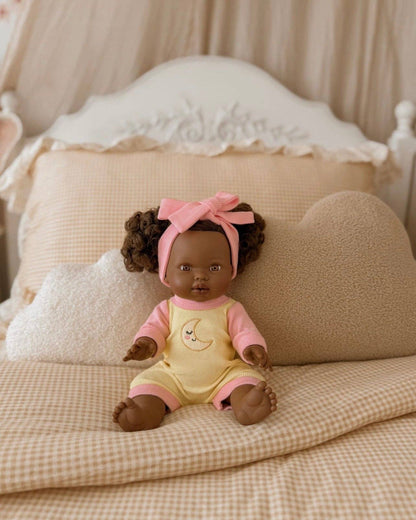 SALLI COLLECTIVE - Doll Moonbeam Romper + Bow set - Fits 34-38cm Minikane Gordis, Mini Colettos, Llorens dolls