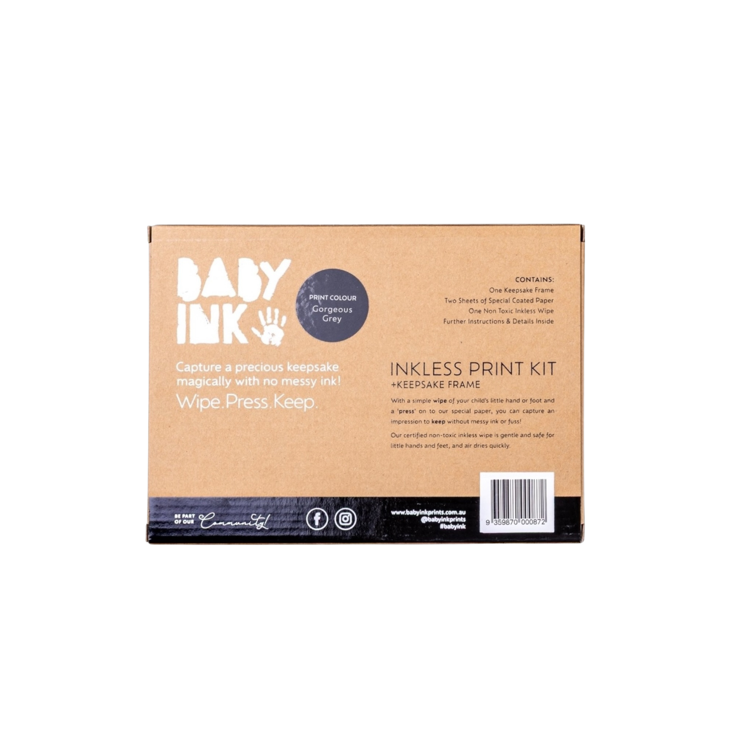 BABYink Frame Gorgeous Grey example print