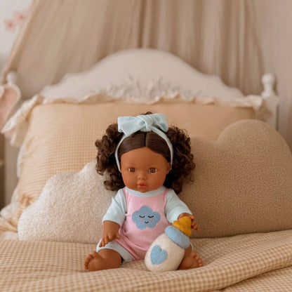 SALLI COLLECTIVE - Dolls Sweet Dreams cloud Romper + Bow set Fits 34-38cm