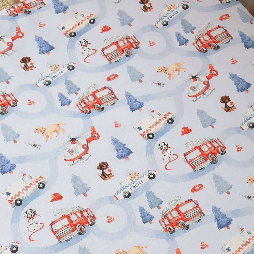 Snuggle Hunny - To The Rescue Organic Fitted Cot Sheet