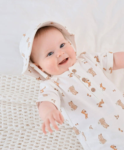 Lūmmi in Colour Babywear - Organic Cotton Bucket Sun Hat - Bear & Bunny