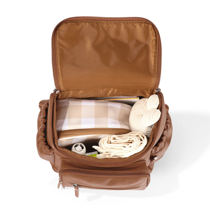 OiOi - Mini Signature Backpack - Chestnut Brown Vegan Leather
