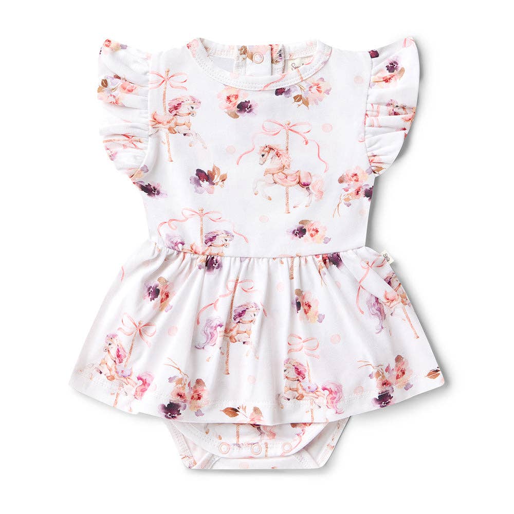Snuggle Hunny - Carousel Short Sleeve Organic Dress