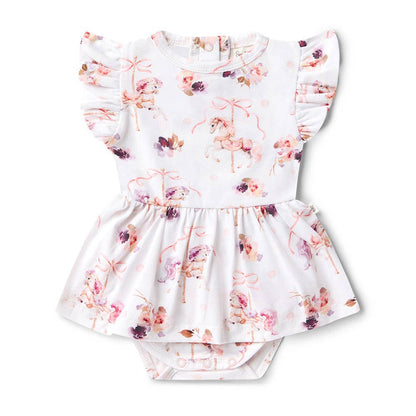 Snuggle Hunny - Carousel Short Sleeve Organic Dress