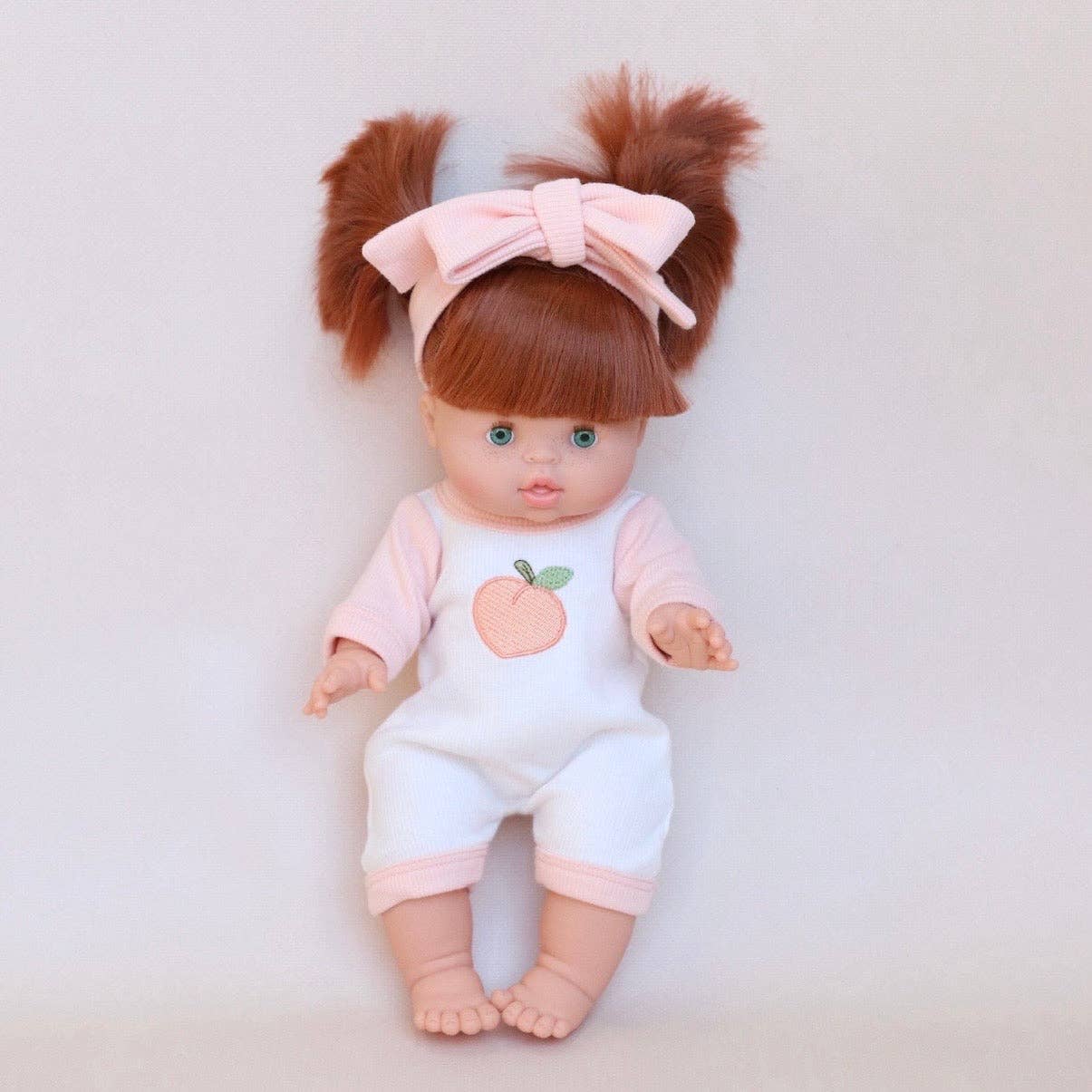 SALLI COLLECTIVE - Peaches & Cream Doll Romper+Bow set🍑 Fits 34-38cm Minikane Gordis, Mini Colettos, Llorens dolls