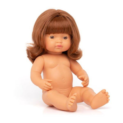 Miniland anatomically correct red haired girl baby doll 38cm