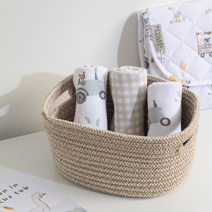 Living Textiles - 3 Pack Wash Cloths  - Tractor Ride