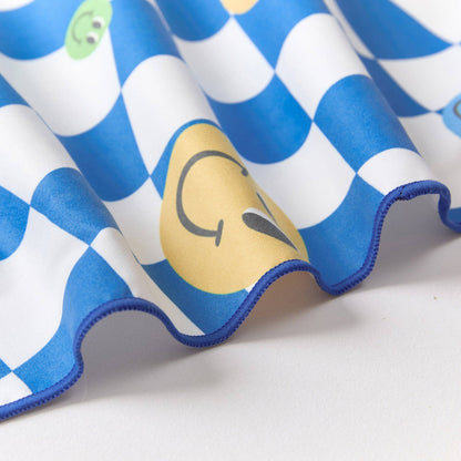 LESIMO - Sand Free Kids Hooded Towel - Smiley Face