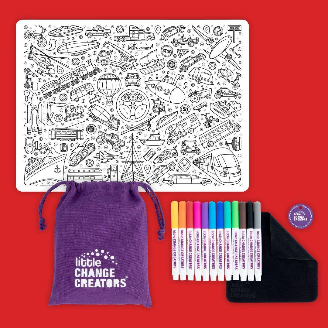 Little Change Creators - ON-THE-GO | Re-FUN-able™ Transport Silicone Colouring Mat