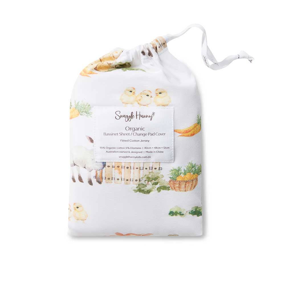 Snuggle Hunny - Farm Organic Bassinet Sheet / Change Pad Cover