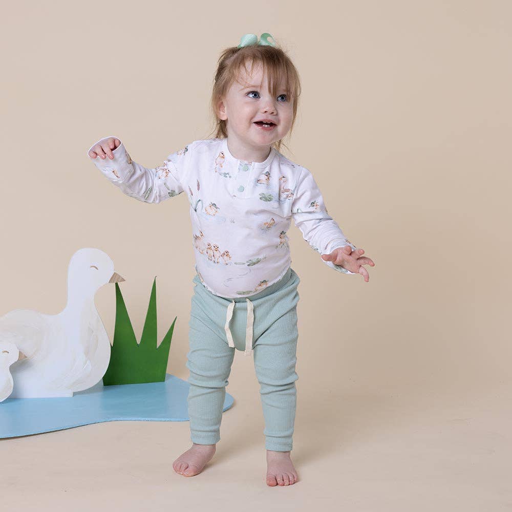 Snuggle Hunny - Duck Pond Long Sleeve Organic Bodysuit