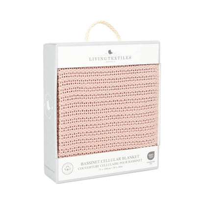 Living Textiles - Bassinet Cotton Cellular Blanket - Dusty Pink