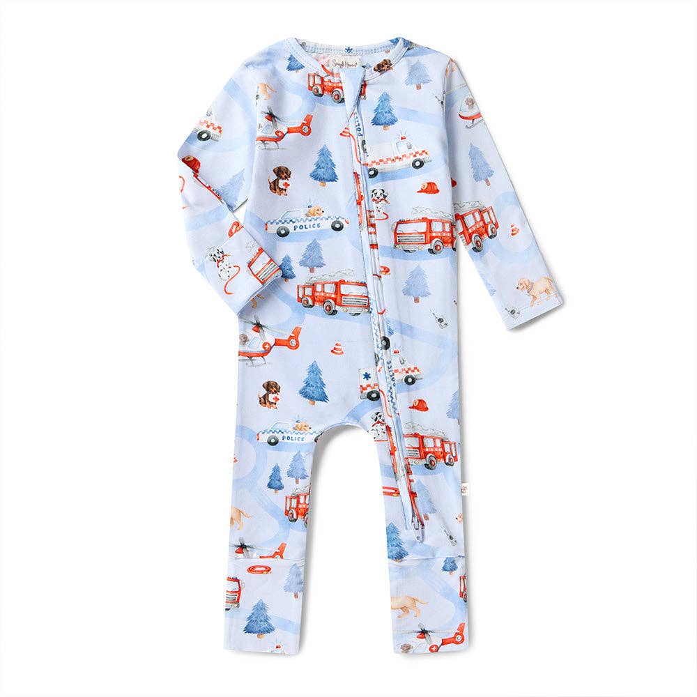Snuggle Hunny - To The Rescue Organic Snugglesuit Convertible Romper