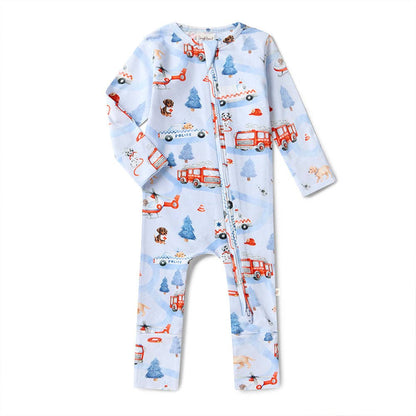 Snuggle Hunny - To The Rescue Organic Snugglesuit Convertible Romper