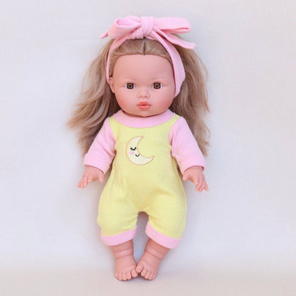 SALLI COLLECTIVE - Doll Moonbeam Romper + Bow set - Fits 34-38cm Minikane Gordis, Mini Colettos, Llorens dolls