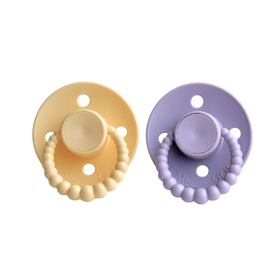 CMC Gold - CMC 'Bubble' Dummies Pale Yellow + Misty Lilac