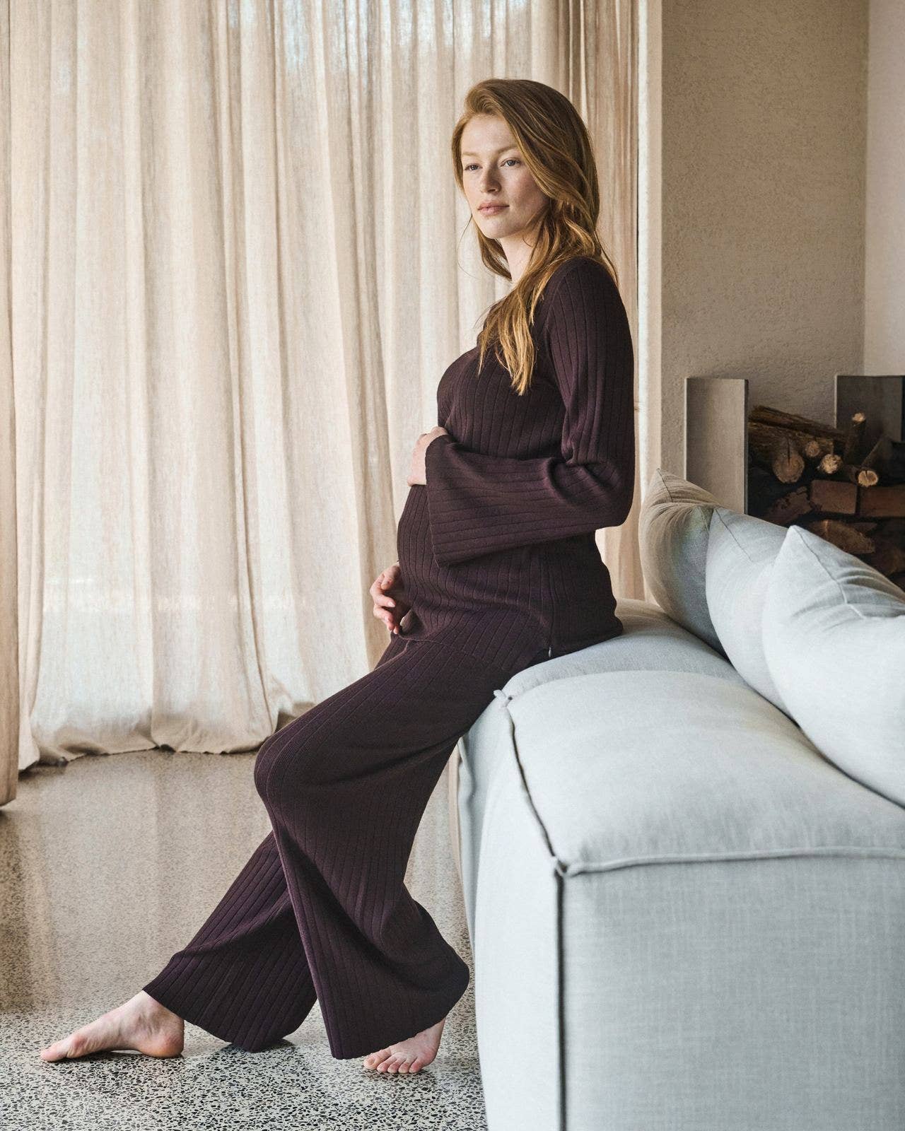 Ripe Maternity - Dallas Rib Knit Pant Cocoa