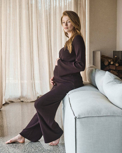 Ripe Maternity - Dallas Rib Knit Pant Cocoa