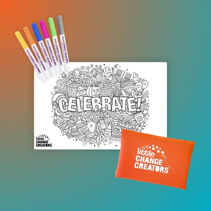 Little Change Creators - CELEBRATE! Reusable Colouring Set | Kids Birthday Gifts