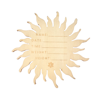 The Beige Collective - He's Here Reversible Sun Announcement Plaque