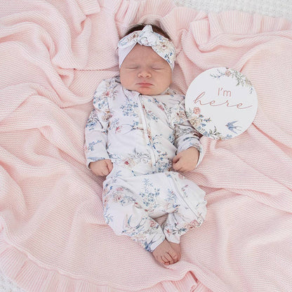 Snuggle Hunny - Sweet Swallows Organic Snugglesuit Convertible Romper