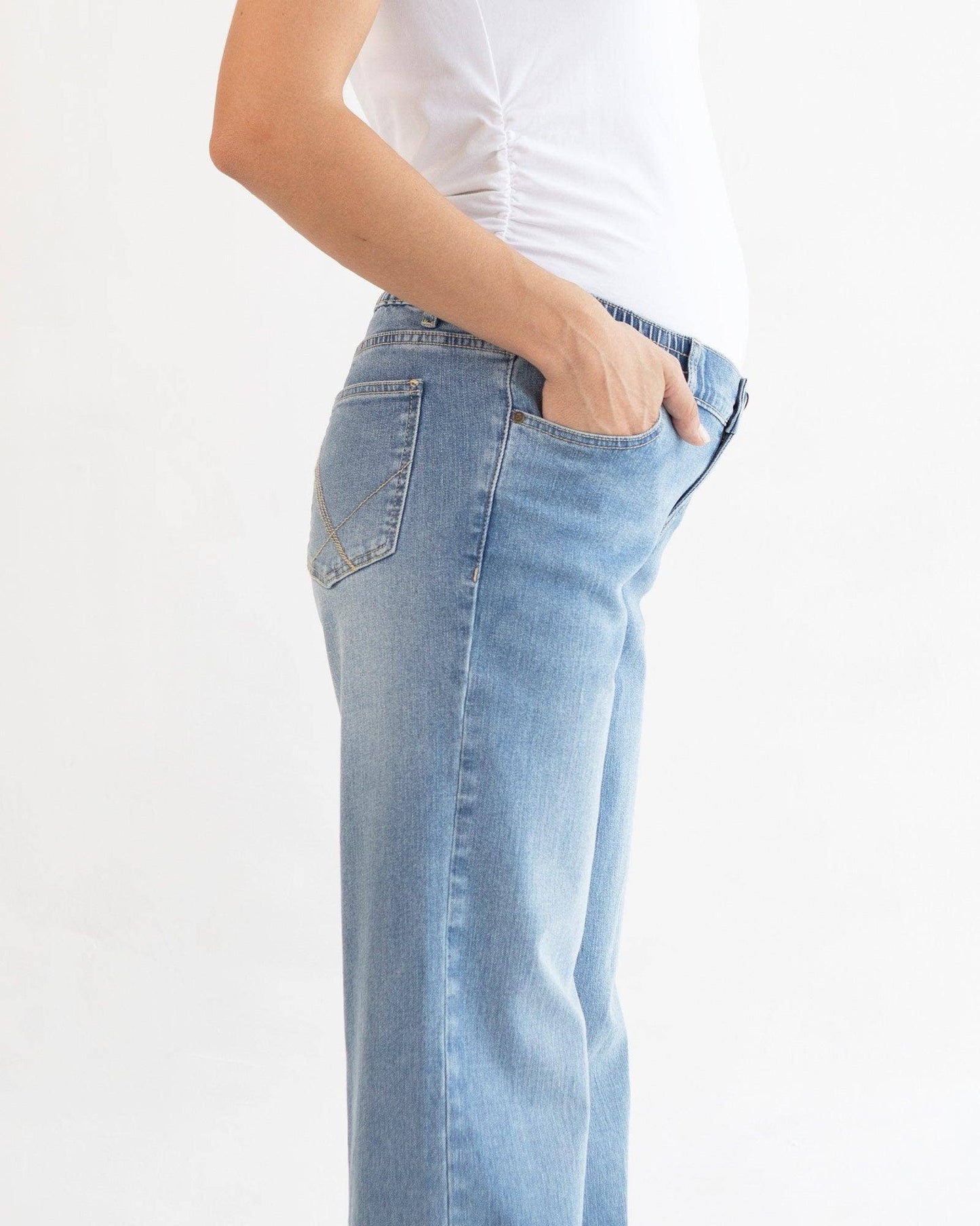 Soon Maternity - Heaven Straight Jeans - Mid Wash