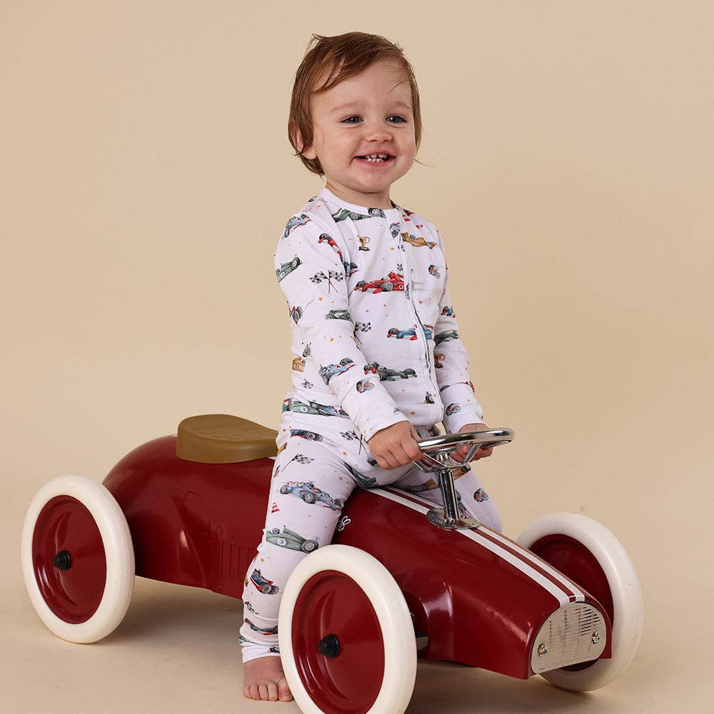 Snuggle Hunny - Little Racers Organic Snugglesuit Convertible Romper