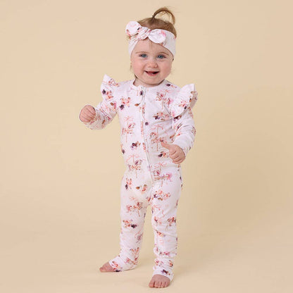 Snuggle Hunny - Carousel Organic Snugglesuit Convertible Romper with Frill