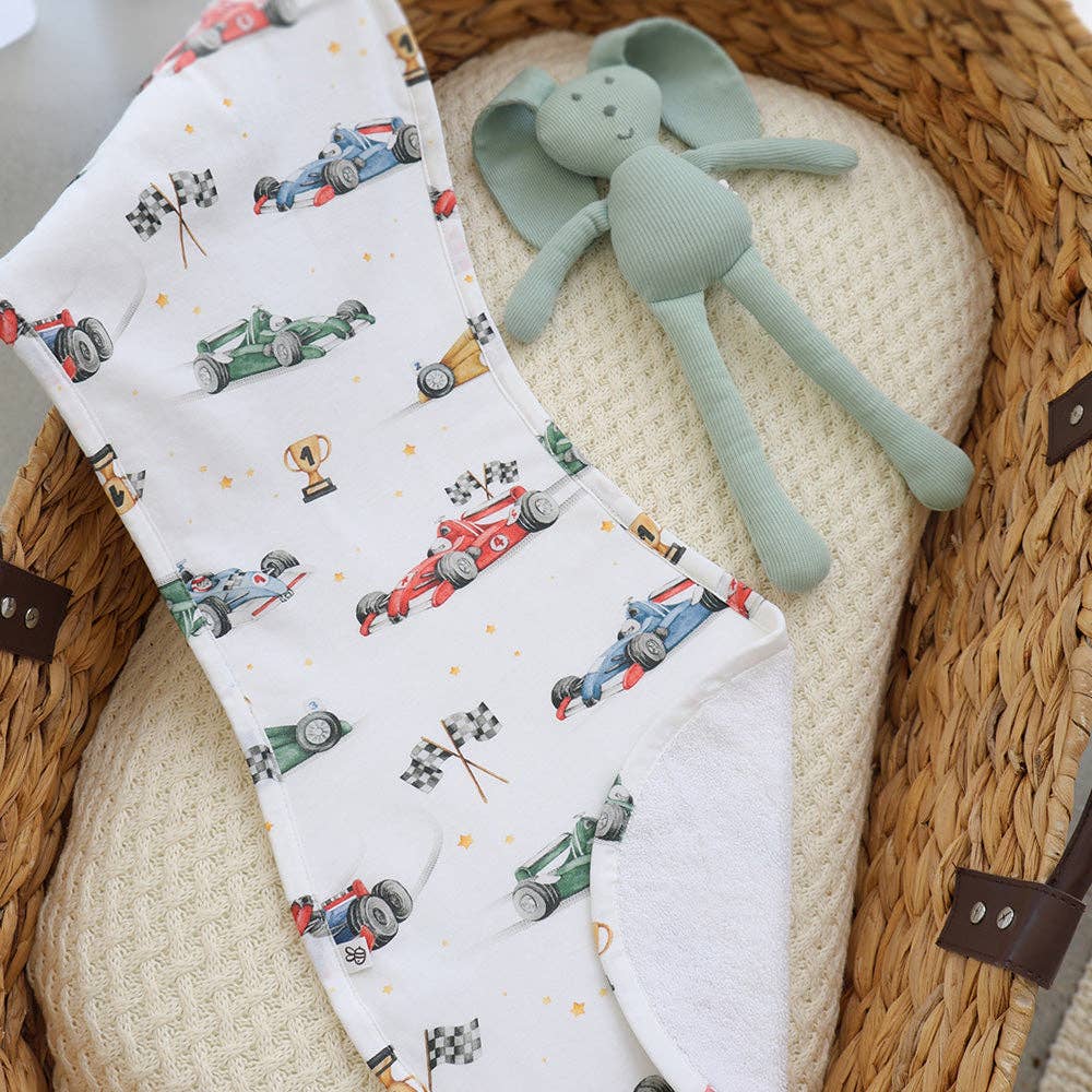 Snuggle Hunny - Little Racers Organic Cotton Burp Cloth