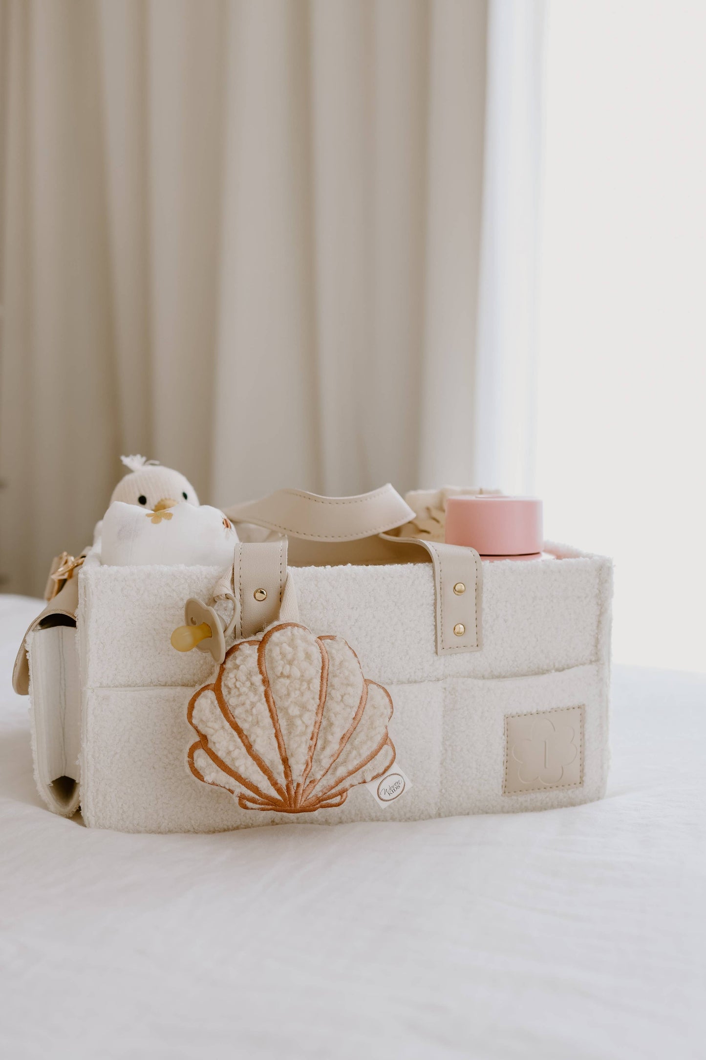 The Beige Collective - Teddy Boucle Nappy Caddy | Cream